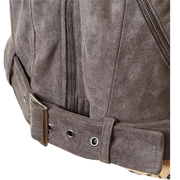 ASTR Women's Regular Suede Moto Jacket Vest Size Medium Gun Metal Gray - Picture 10 of 16